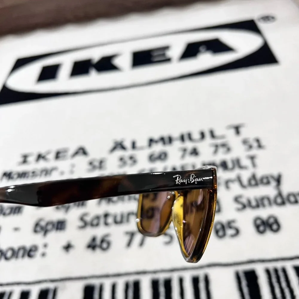 RayBan RB4184 Polished Light Havana Brown Polarized Wayfarer - Made in Italy